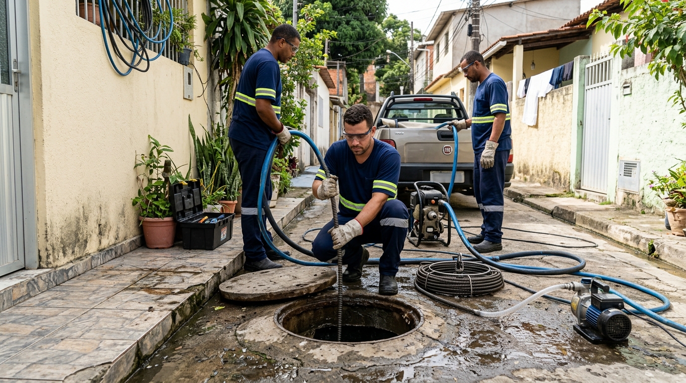 Desentupimento de esgoto com hidrojateamento em Piracicaba-SP